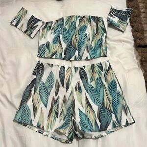 Boho crop top & short set NWT
